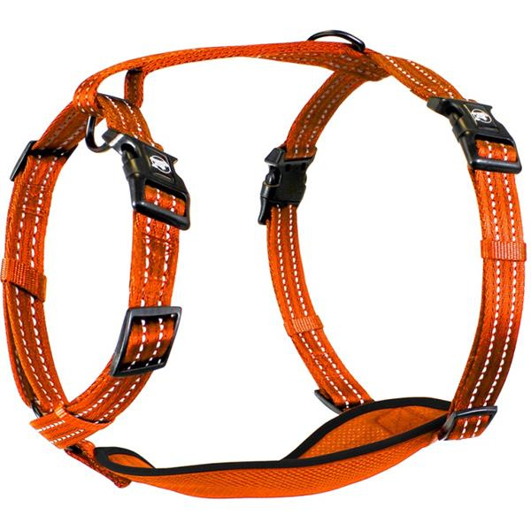 Alcott reflexní postroj pro psy oranžový, velikost L