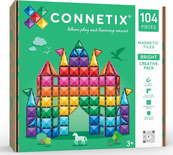 Connetix - Magnetická stavebnice Bright Creative - 104 ks Connetix