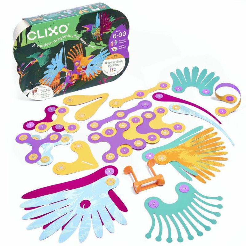 CLIXO - Tropical Birds magnetická stavebnice, 22 kusů