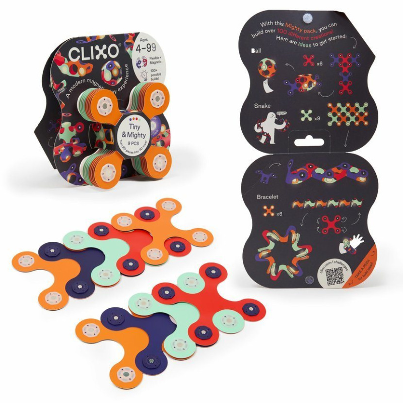 CLIXO - Tiny &amp; Mighty Space magnetická stavebnice, 9 kusů