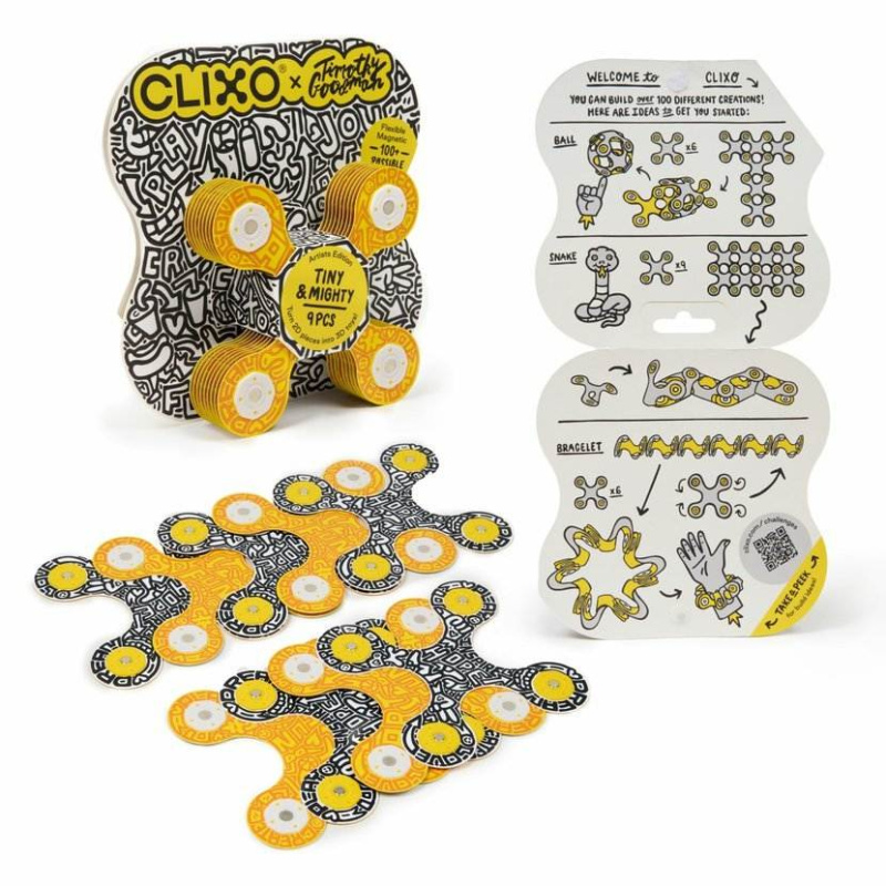 CLIXO - Tiny &amp; Mighty Artist Edition (Timothy Goodman) magnetická stavebnice, 9 kusů