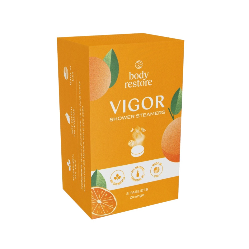 Body Restore Vigor Shower Steamers tablety do sprchy vůně Orange 3 ks