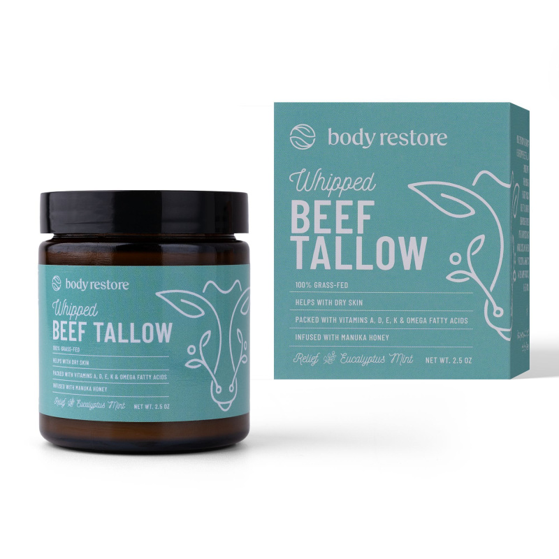 Body Restore Whipped Beef Tallow Balm Eucalyptus & Mint vyživující tělový krém 73 ml