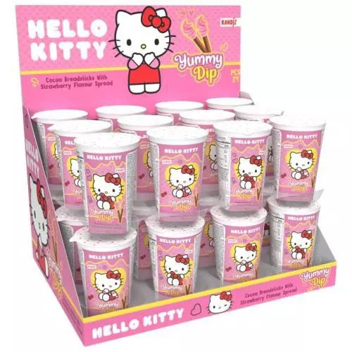 Kandiz tyčinky hellokitty yummy dip strawberry /24/ 40g