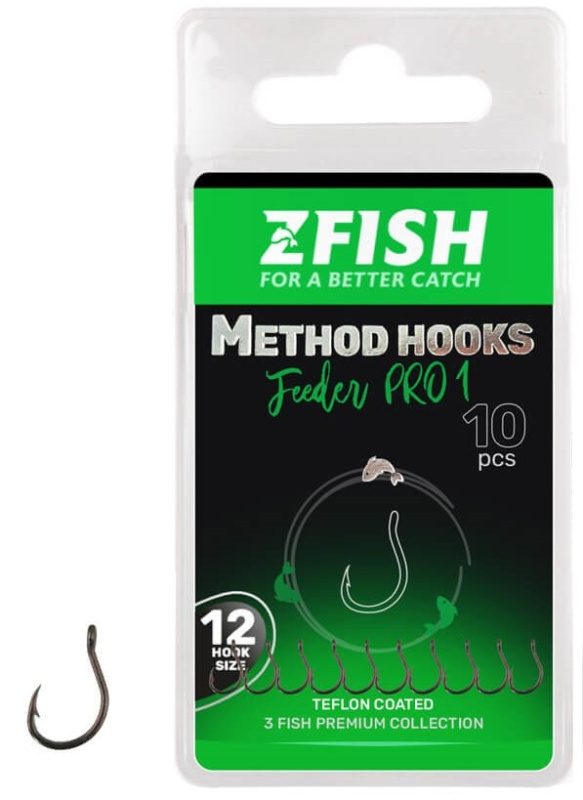 Zfish háčky method feeder pro 1 10 ks - velikost 6