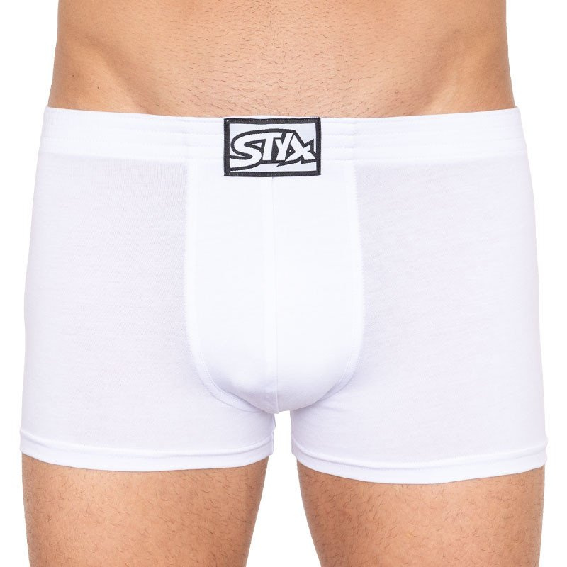Styx Pánské boxerky klasická guma bílé (Q1061) L