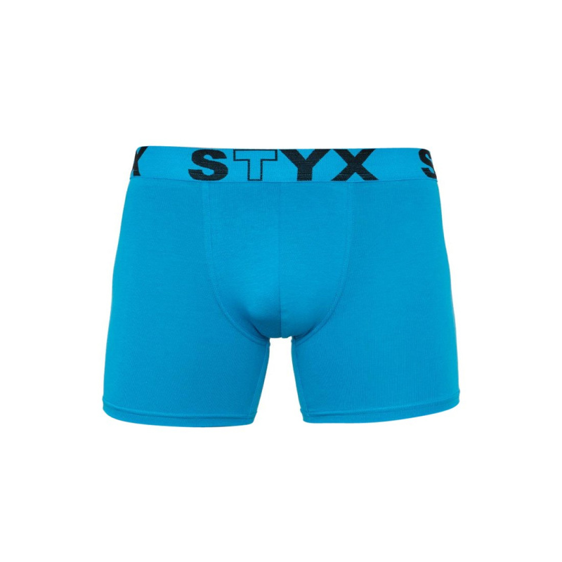 Styx Pánské boxerky long sportovní guma světle modré (U969) S