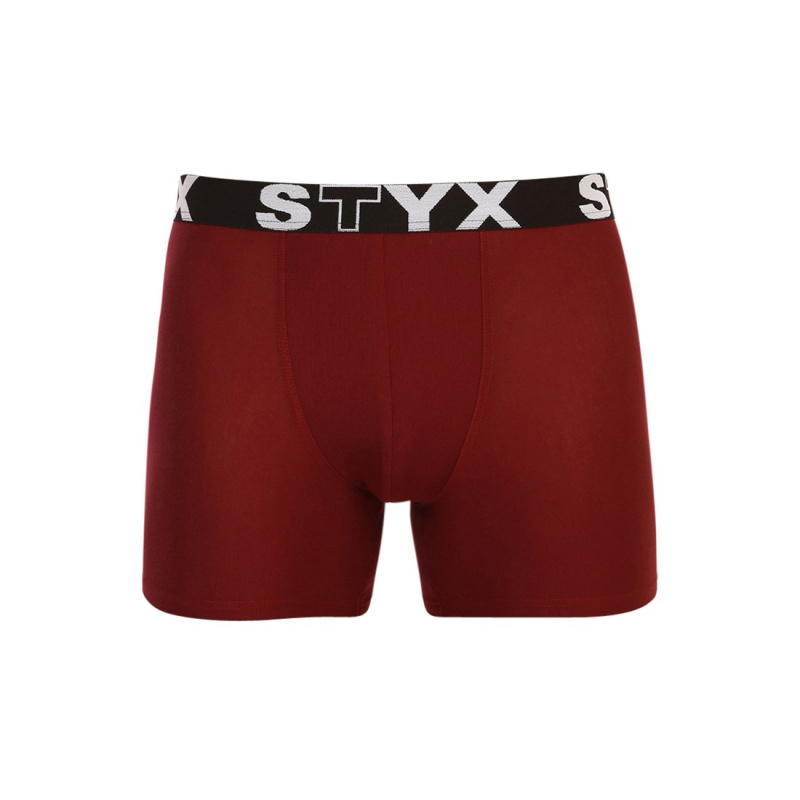 Styx Pánské boxerky long sportovní guma vínové (U1060) S