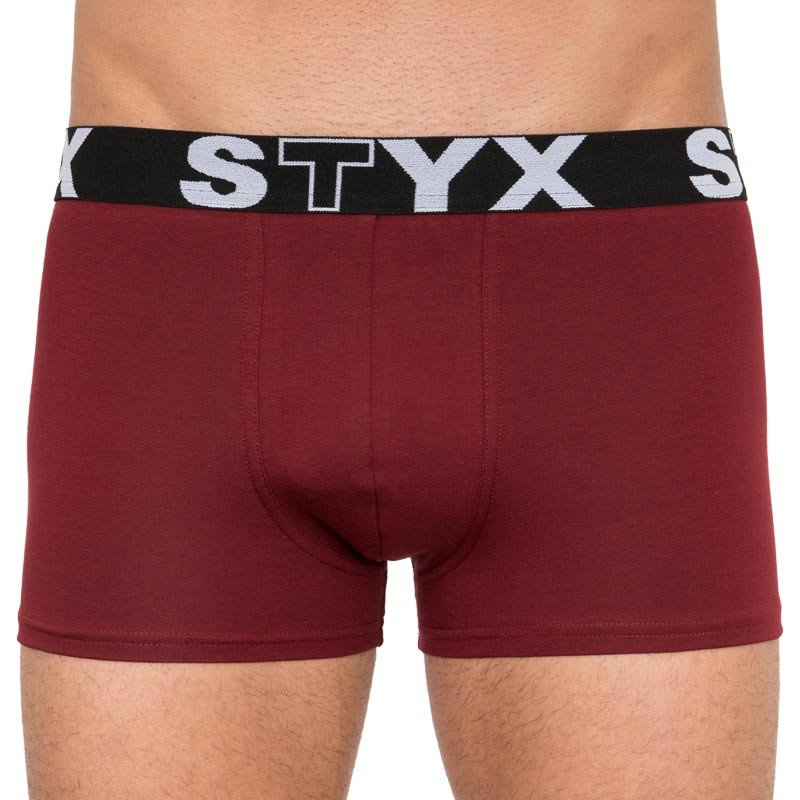 Styx Pánské boxerky sportovní guma vínové (G1060) S