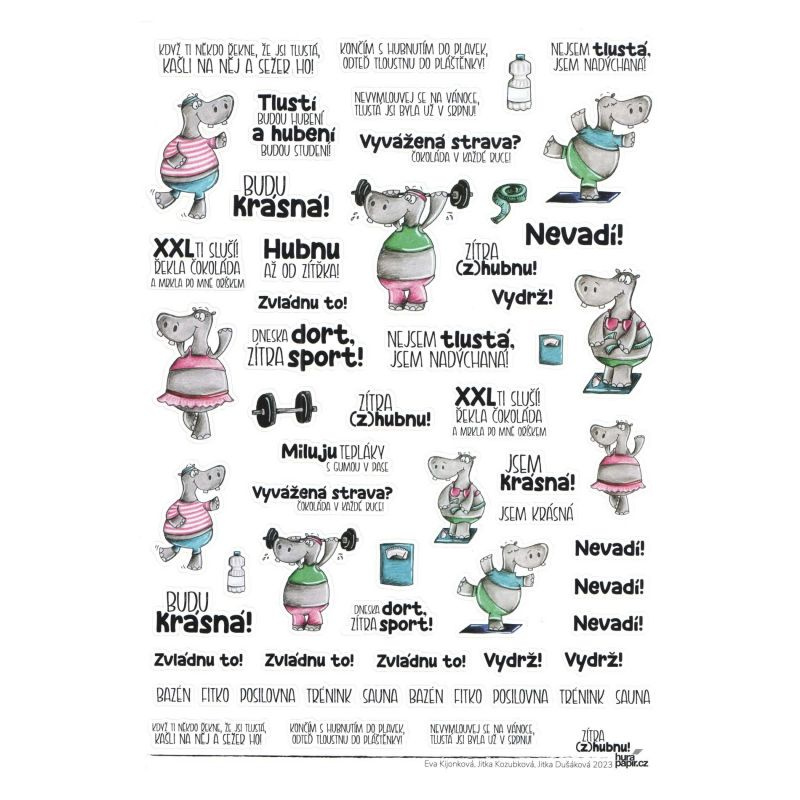 Samolepky A4 - Zítra zhubnu