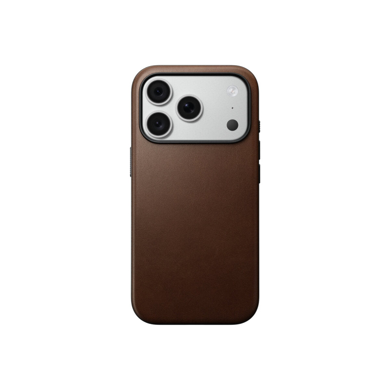 Nomad Modern Leather Folio (Horween) MagSafe kožené pouzdro iPhone 18 Pro Rustic Brown