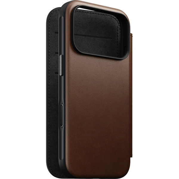 Nomad Modern Leather Folio MagSafe kožené pouzdro iPhone 18 Pro Brown