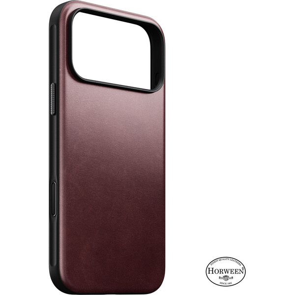 Nomad Modern Leather (Horween) MagSafe kožený kryt iPhone 18 Pro Max Burgundy