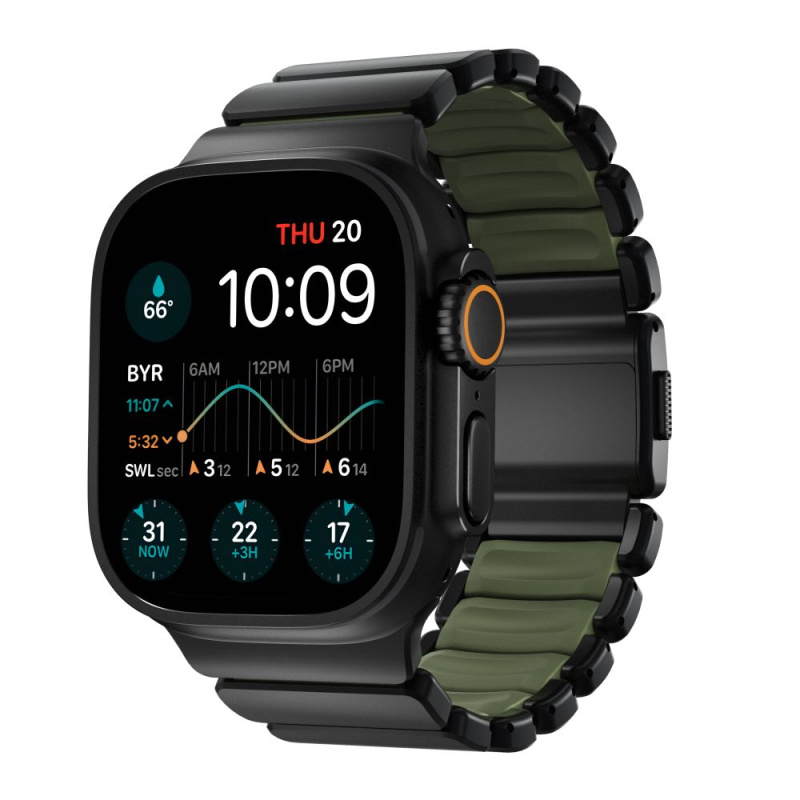 Nomad Stratos Band řemínek FKM AW 45/46/49mm Black Titanium Forest Green