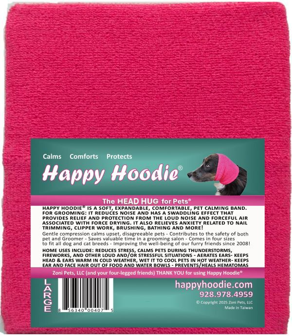 Happy Hoodie - uklidňující čelenka pro psy a kočky Barva: Růžová, Velikost: L