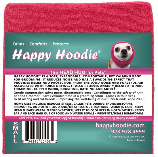 Happy Hoodie - uklidňující čelenka pro psy a kočky Barva: Růžová, Velikost: S
