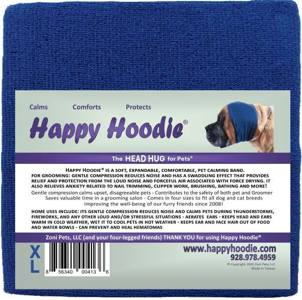 Happy Hoodie - uklidňující čelenka pro psy a kočky Barva: Modrá, Velikost: XL