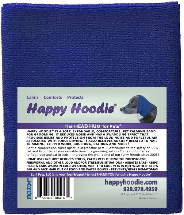 Happy Hoodie - uklidňující čelenka pro psy a kočky Barva: Modrá, Velikost: L