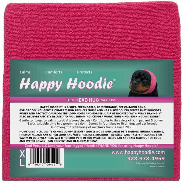 Happy Hoodie - uklidňující čelenka pro psy a kočky Barva: Růžová, Velikost: XL