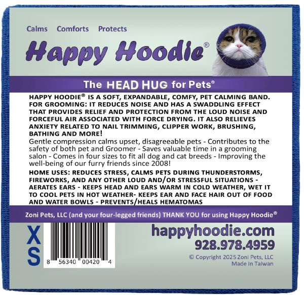 Happy Hoodie - uklidňující čelenka pro psy a kočky Barva: Modrá, Velikost: XS