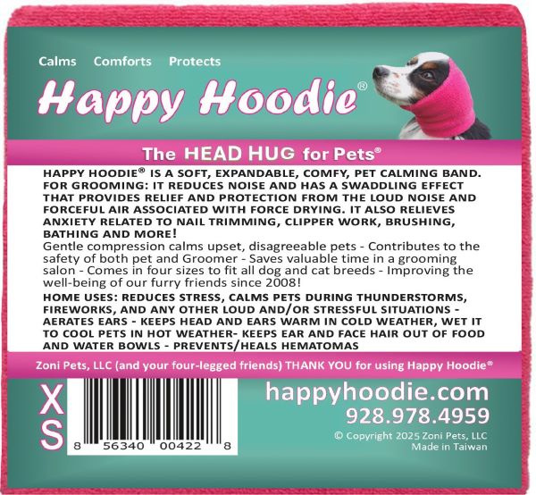 Happy Hoodie - uklidňující čelenka pro psy a kočky Barva: Růžová, Velikost: XS