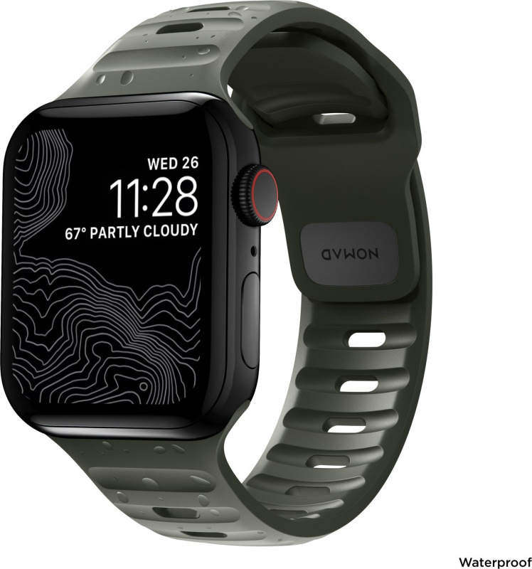 Řemínek pro Apple Watch 42/44/45 mm Nomad Sport Strap - zelený