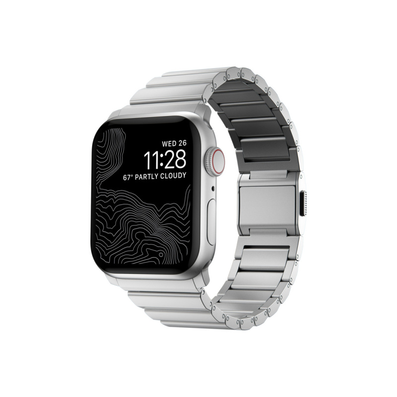 Nomad Aluminum hliníkový řemínek Apple Watch 49mm/45mm/44mm/42mm stříbrný