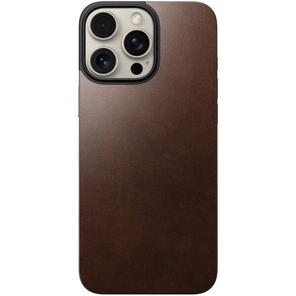Nomad Magnetic Leather Back MagSafe kryt iPhone 16 Pro Max hnědý