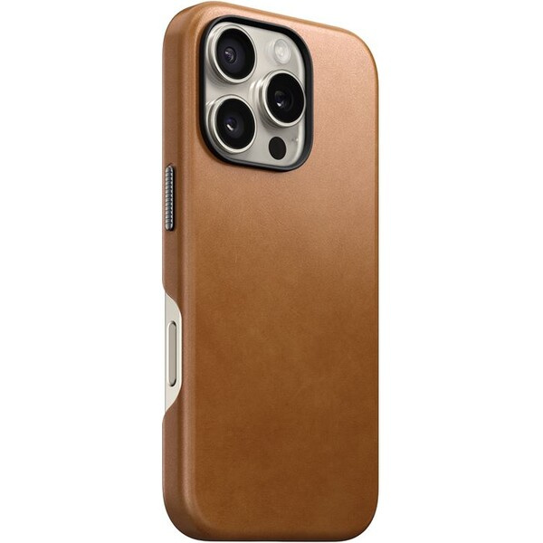 Nomad Traditional Leather Case MagSafe kryt iPhone 16 Pro English Tan-C