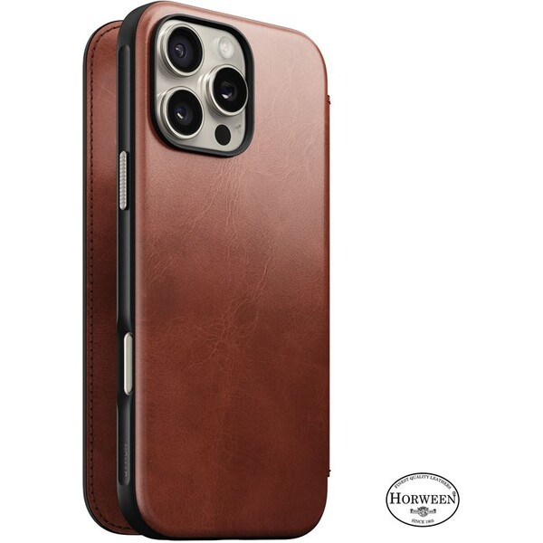Nomad Modern Leather Folio MagSafe pouzdro iPhone 16 Pro Max olde dublin