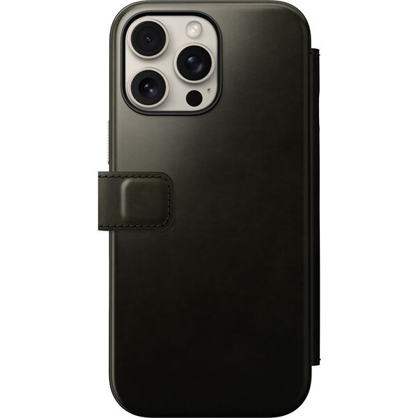 Nomad Modern Leather Folio MagSafe pouzdro iPhone 16 Pro Max zelené chromované