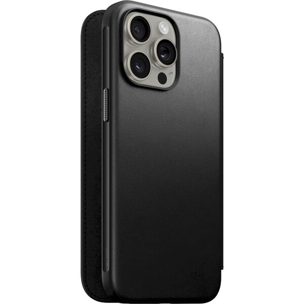 Nomad Modern Leather Folio, black - iPhone 15 Pro Max (NM01632085) Černá