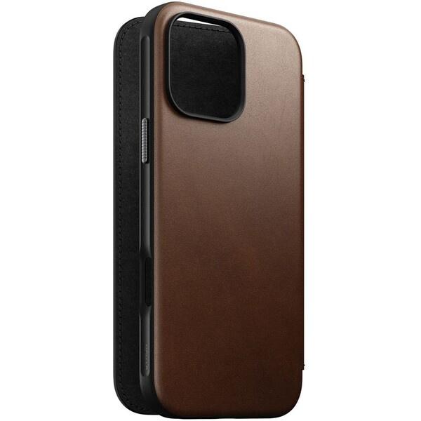 Nomad Modern Leather Folio MagSafe pouzdro iPhone 16 Pro Max hnědé