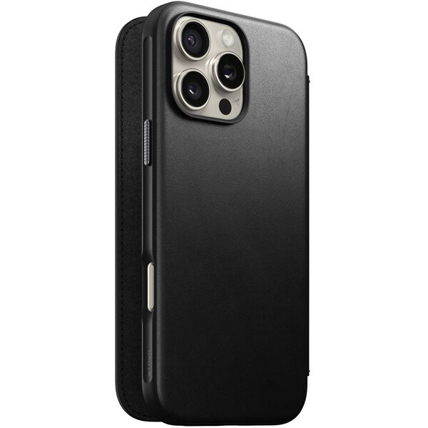 Nomad Modern Leather Folio MagSafe pouzdro iPhone 16 Pro Max černé