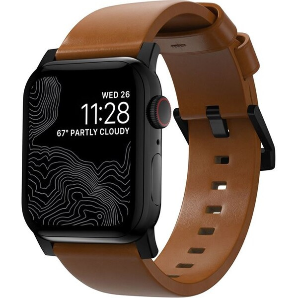 Nomad Modern Band řemínek Apple Watch 46mm/49mm hnědá/černá