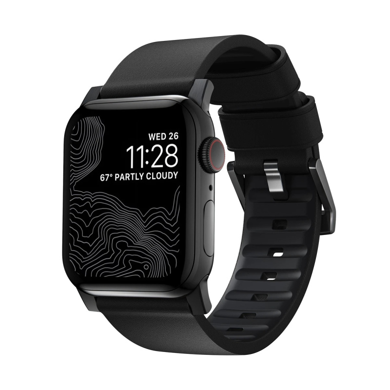 Nomad Active Pro hydrofobní kožený řemínek pro Apple Watch 44mm / 42mm - černý NM1A41BNW0
