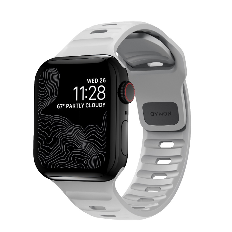Nomad Sport Strap sportovní silikonový řemínek pro Apple Watch 45mm / 44mm / 42mm - M/L - šedý NM01958185