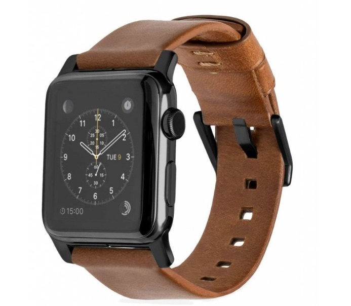 Nomad Modern kožený řemínek Apple Watch černý NM1A4RBM00