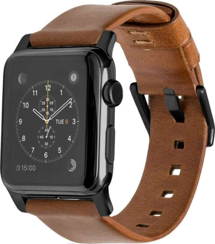Nomad Modern kožený řemínek Apple Watch černý NM1A4RBM00