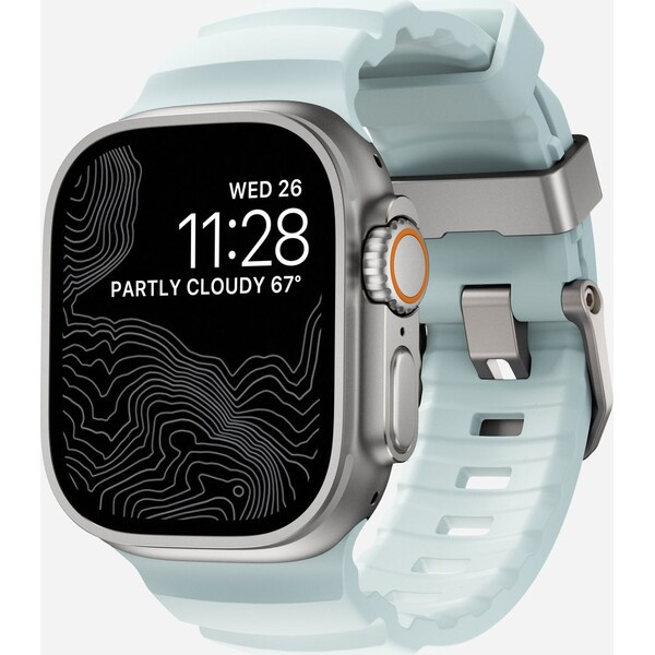 Nomad Rocky Point Band řemínek Apple Watch 49/45/44/42mm stříbrný/ledově modrý