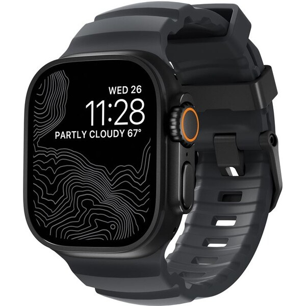 Nomad Rocky Point Band řemínek Apple Watch 49/45/44/42mm černý/tmavě šedý