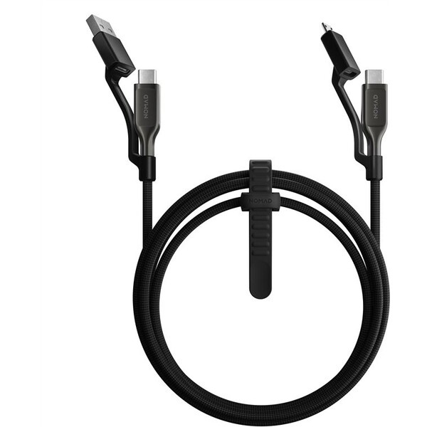 Nomad Kevlar Universal 240W kabel USB-C/USB-C, USB-A, MicroUSB (1,5m) černý