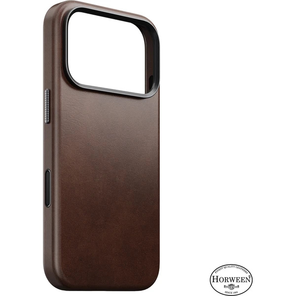Nomad Traditional Leather (Horween) MagSafe kožený kryt iPhone 18 Pro Rustic Brown