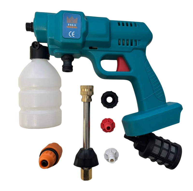 Aku ruční vysokotlaký čistič TIGO MD-201 + 2x baterie + praktický kufřík + příslušenství