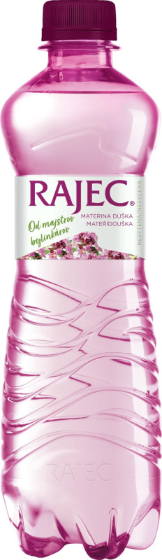 Ochucená voda Rajec - mateřídouška, neperlivá,  8x 0,75 l