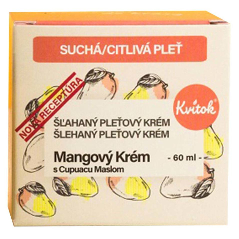Kvitok Mangový krém pro citlivou a suchou pleť, 60 ml