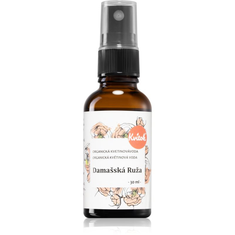 Kvitok Květová voda damašská růže BIO, 30 ml