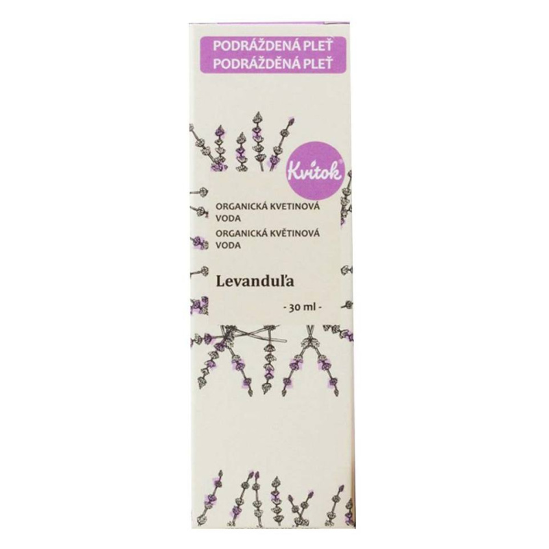 Kvitok Květová voda s rozprašovačem levandule BIO, 30 ml