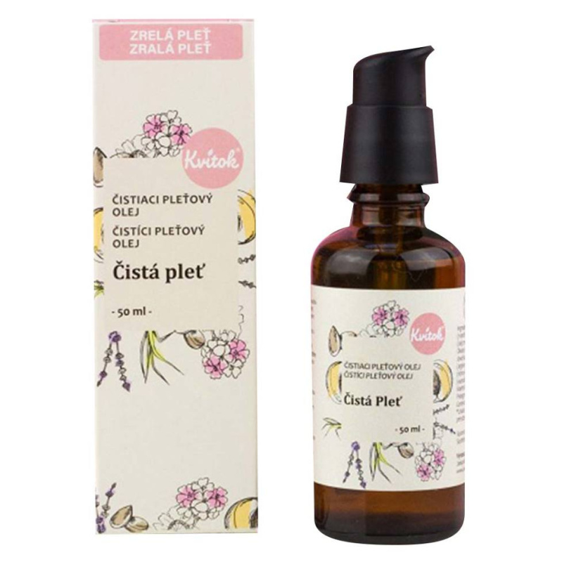 Kvitok Čisticí olej Čistá pleť pro zralou pokožku, 50 ml