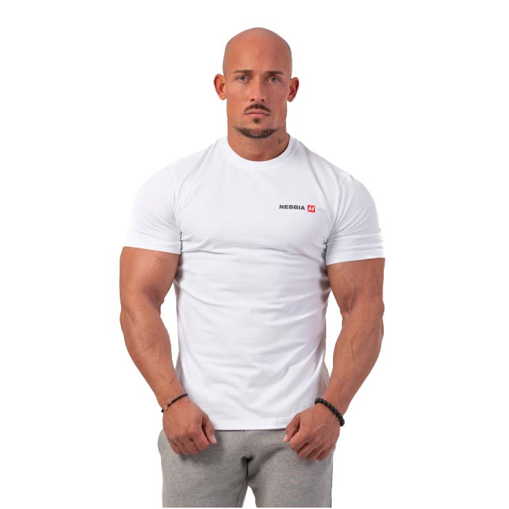 Pánské tričko Nebbia Minimalist Logo 291 White M